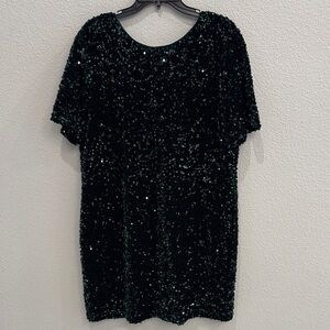 Alex Marie Dark Green Sequin Dress